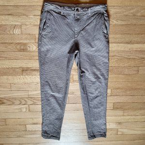 Selected Homme Men's Wool Grey / Black Checkered Trousers, W 32